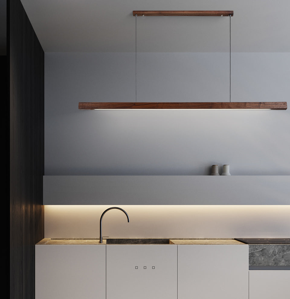 Villaura - Strakke Houten Strip Hanglamp Voor Stijlvolle Verlichting