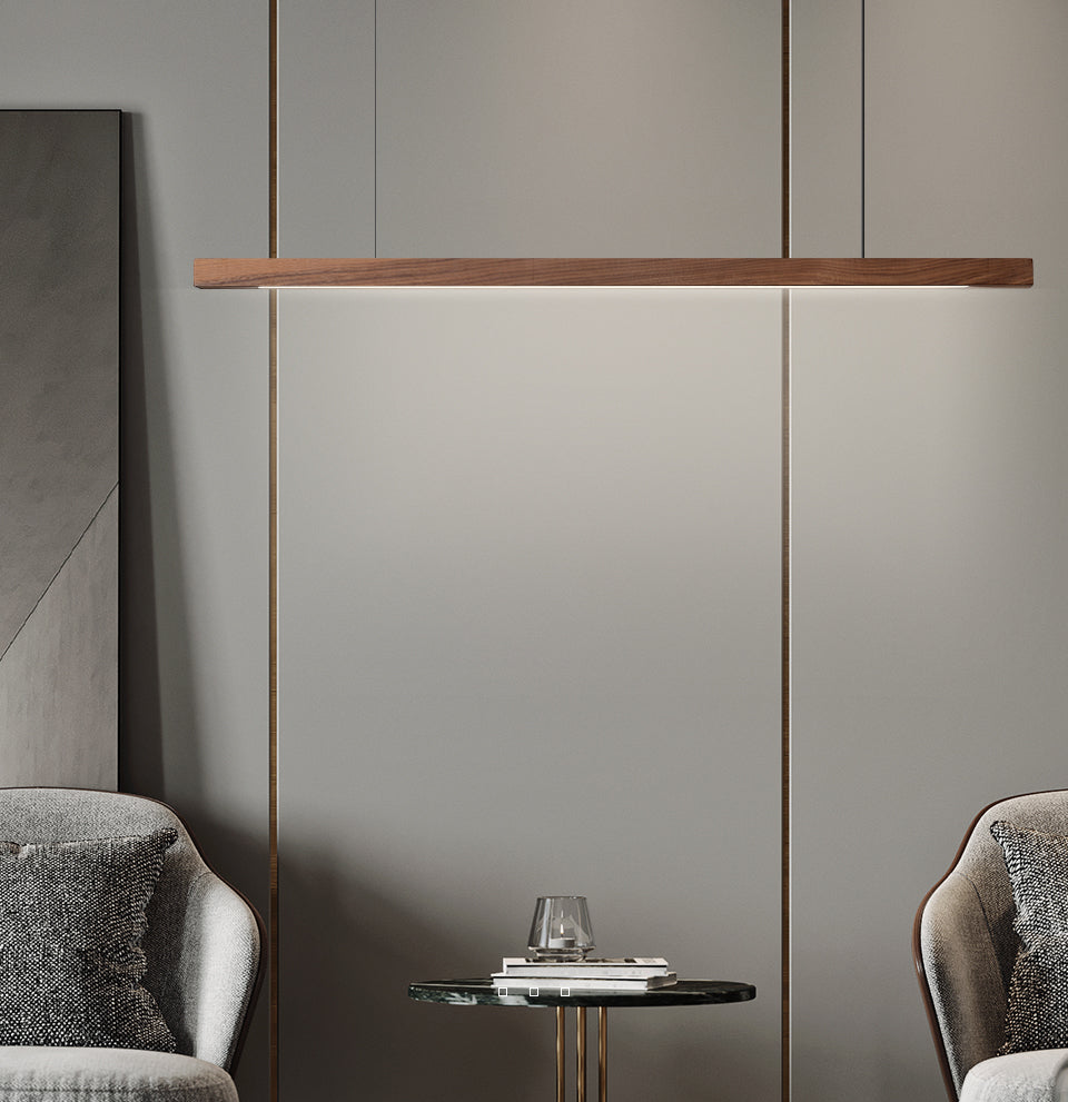 Villaura - Strakke Houten Strip Hanglamp Voor Stijlvolle Verlichting