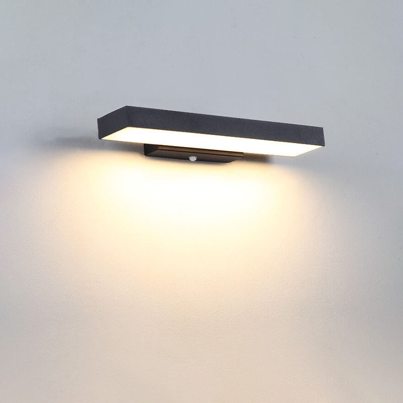 Vega – Moderne Rechthoekige LED Buiten Wandlamp (Waterdicht, met Sensor, 3000K)
