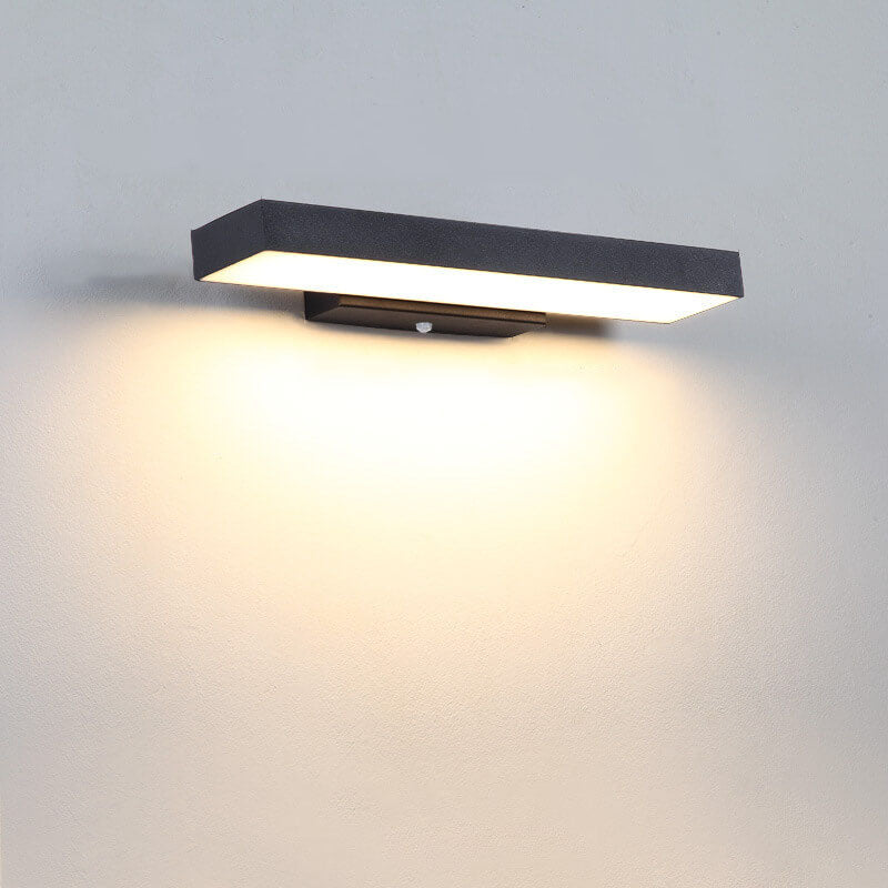 Vega – Moderne Rechthoekige LED Buiten Wandlamp (Waterdicht, met Sensor, 3000K)