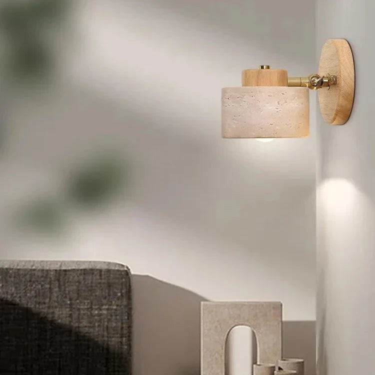Liora – Minimalistische Travertin Leeswandlamp