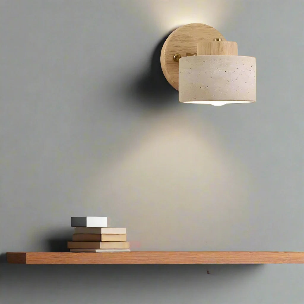Liora – Minimalistische Travertin Leeswandlamp