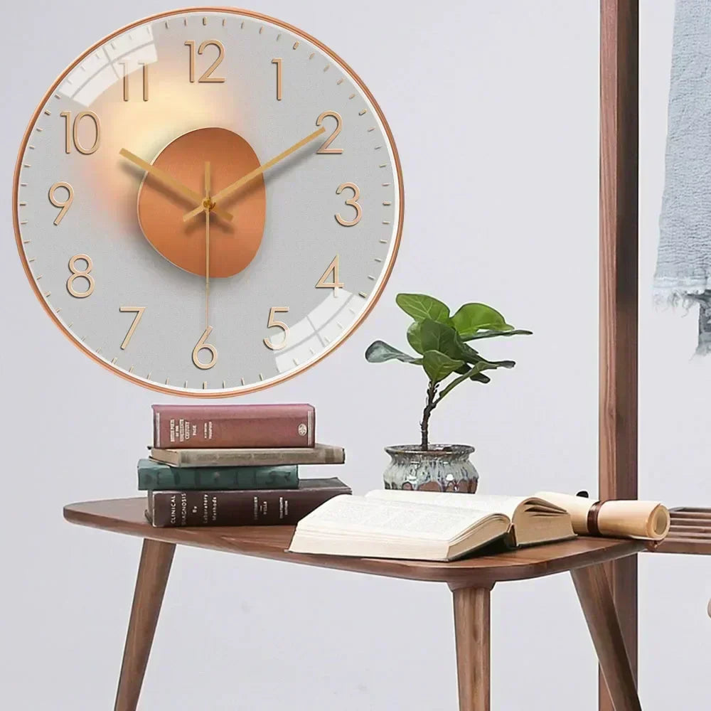 Solaria – Artistieke Wandklok met Gouden & Rode Planeet Motief