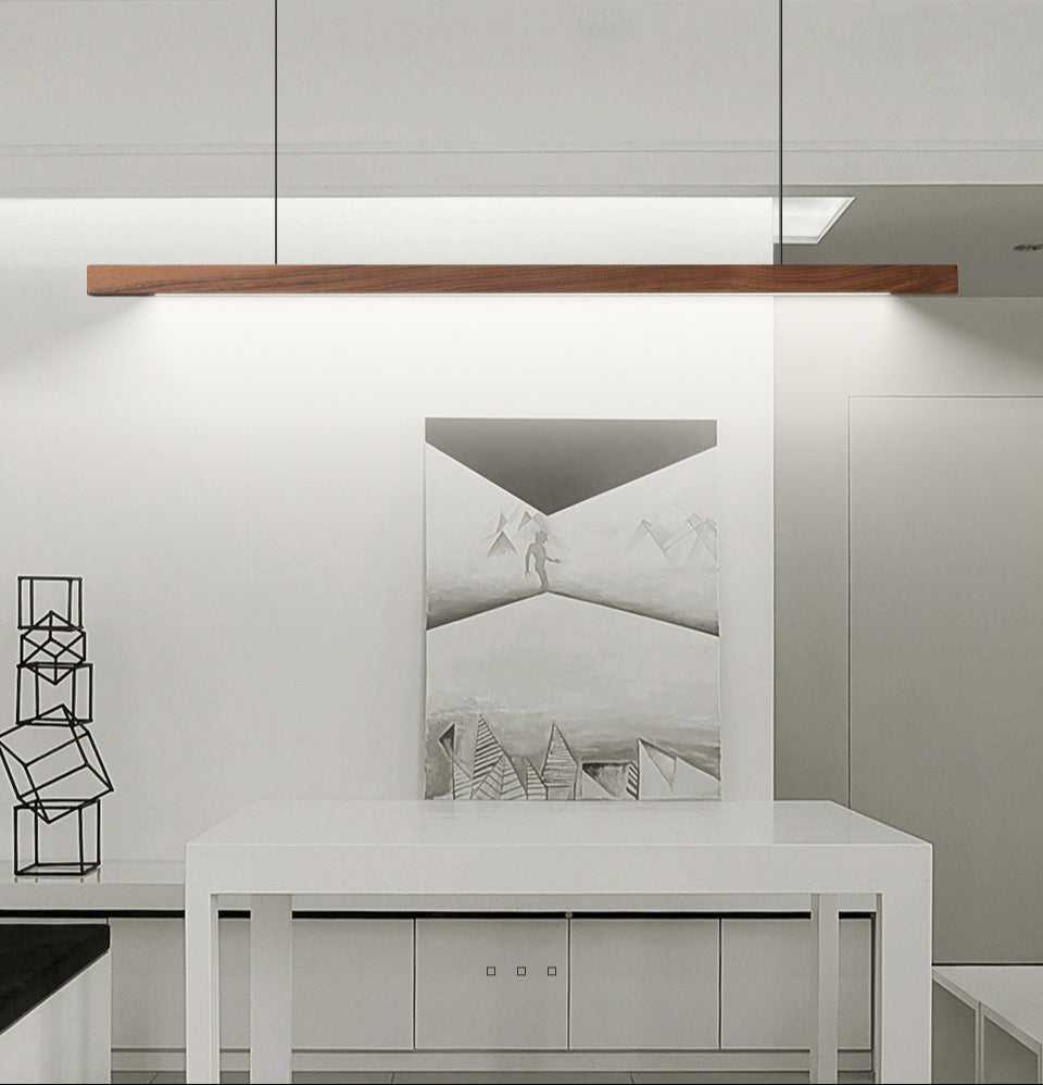 Villaura - Strakke Houten Strip Hanglamp Voor Stijlvolle Verlichting