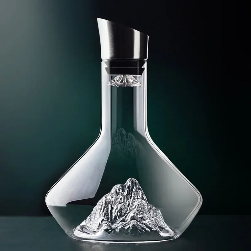 Hestora - Kristallen Wijndecanter met Modern IJsbergdesign voor Beluchting