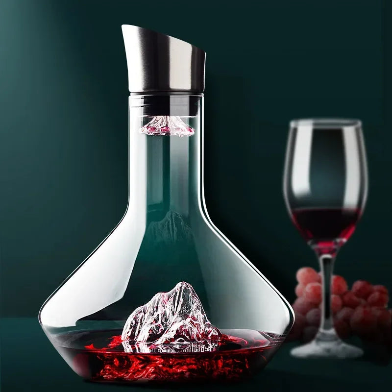 Hestora - Kristallen Wijndecanter met Modern IJsbergdesign voor Beluchting