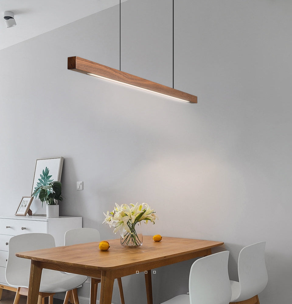 Villaura - Strakke Houten Strip Hanglamp Voor Stijlvolle Verlichting