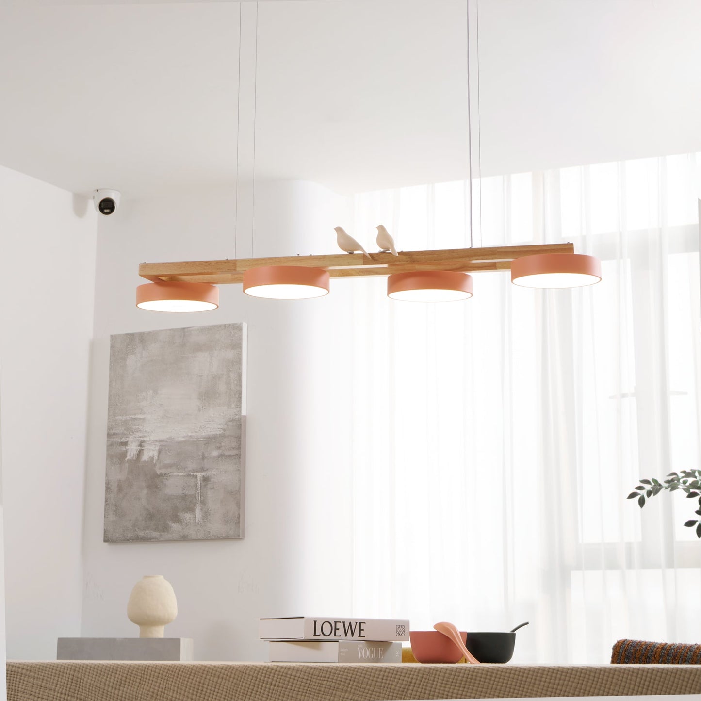 Terranova - Elegante Lange Vogelkroonluchter Voor Stijlvolle Eet- En Woonkamers