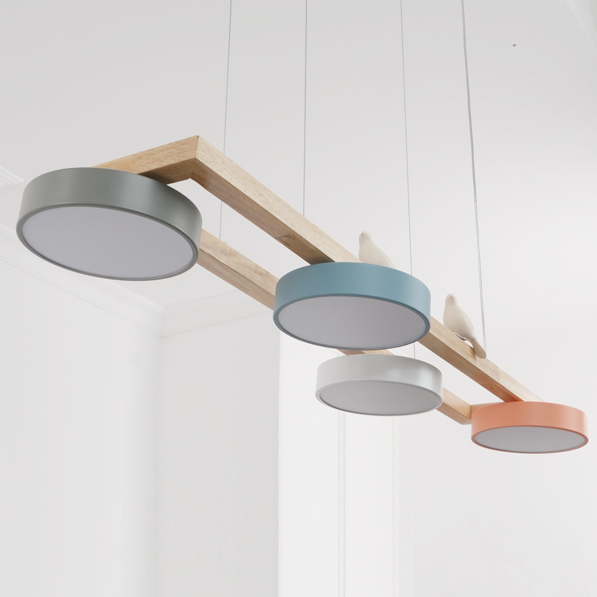 Terranova - Elegante Lange Vogelkroonluchter Voor Stijlvolle Eet- En Woonkamers