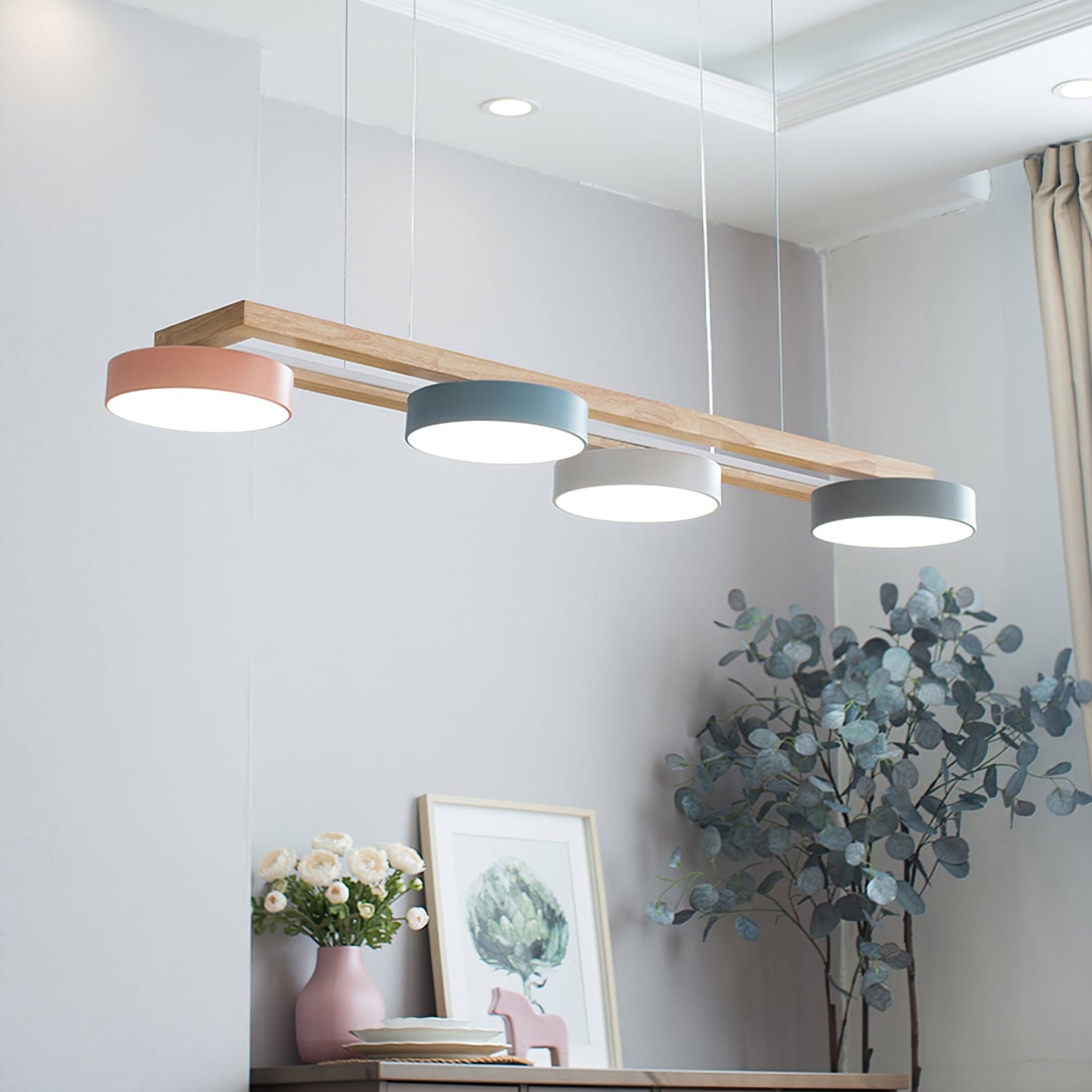 Terranova - Elegante Lange Vogelkroonluchter Voor Stijlvolle Eet- En Woonkamers