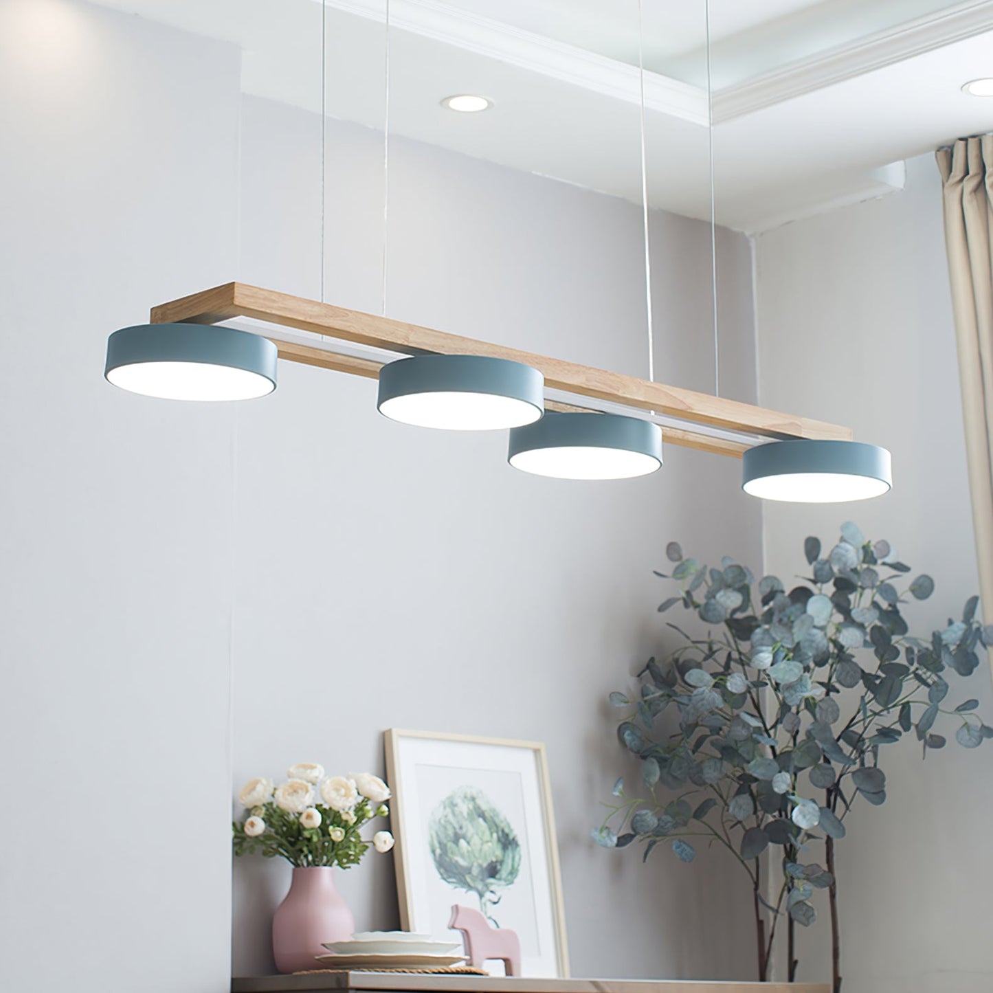 Terranova - Elegante Lange Vogelkroonluchter Voor Stijlvolle Eet- En Woonkamers
