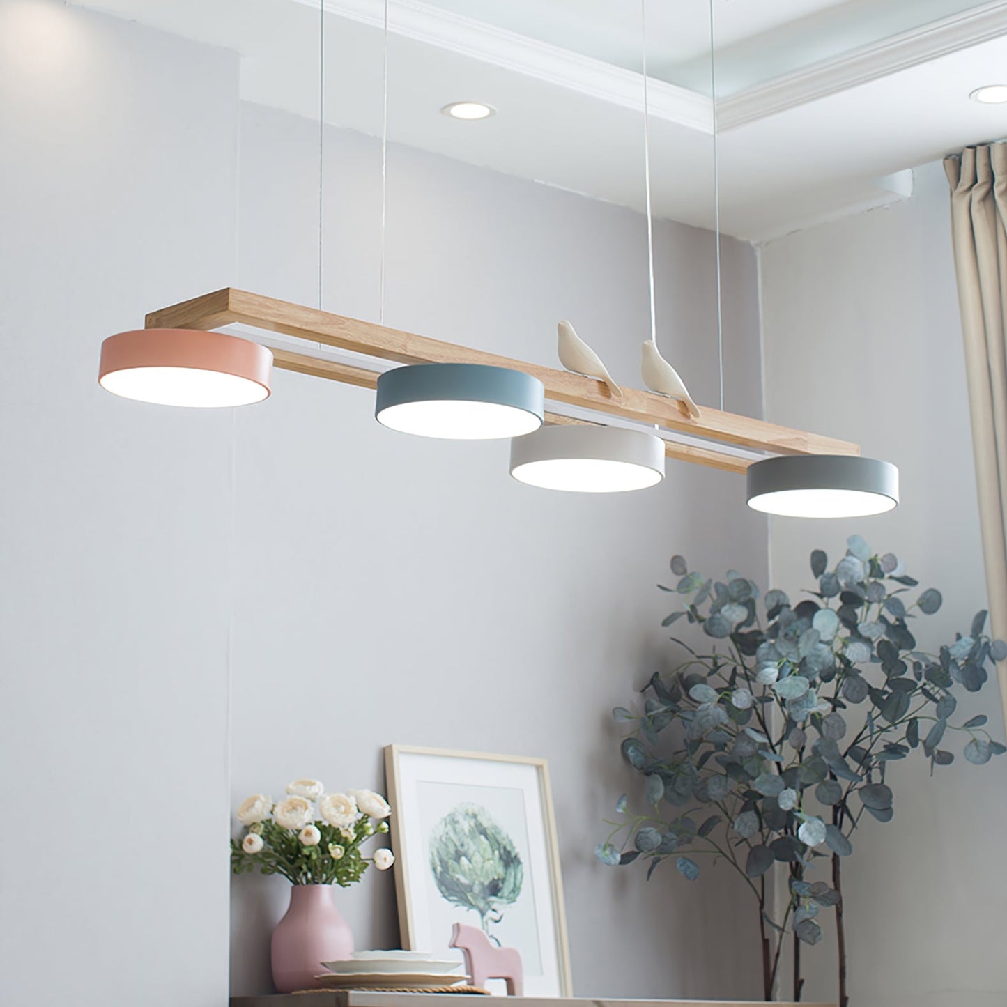 Terranova - Elegante Lange Vogelkroonluchter Voor Stijlvolle Eet- En Woonkamers