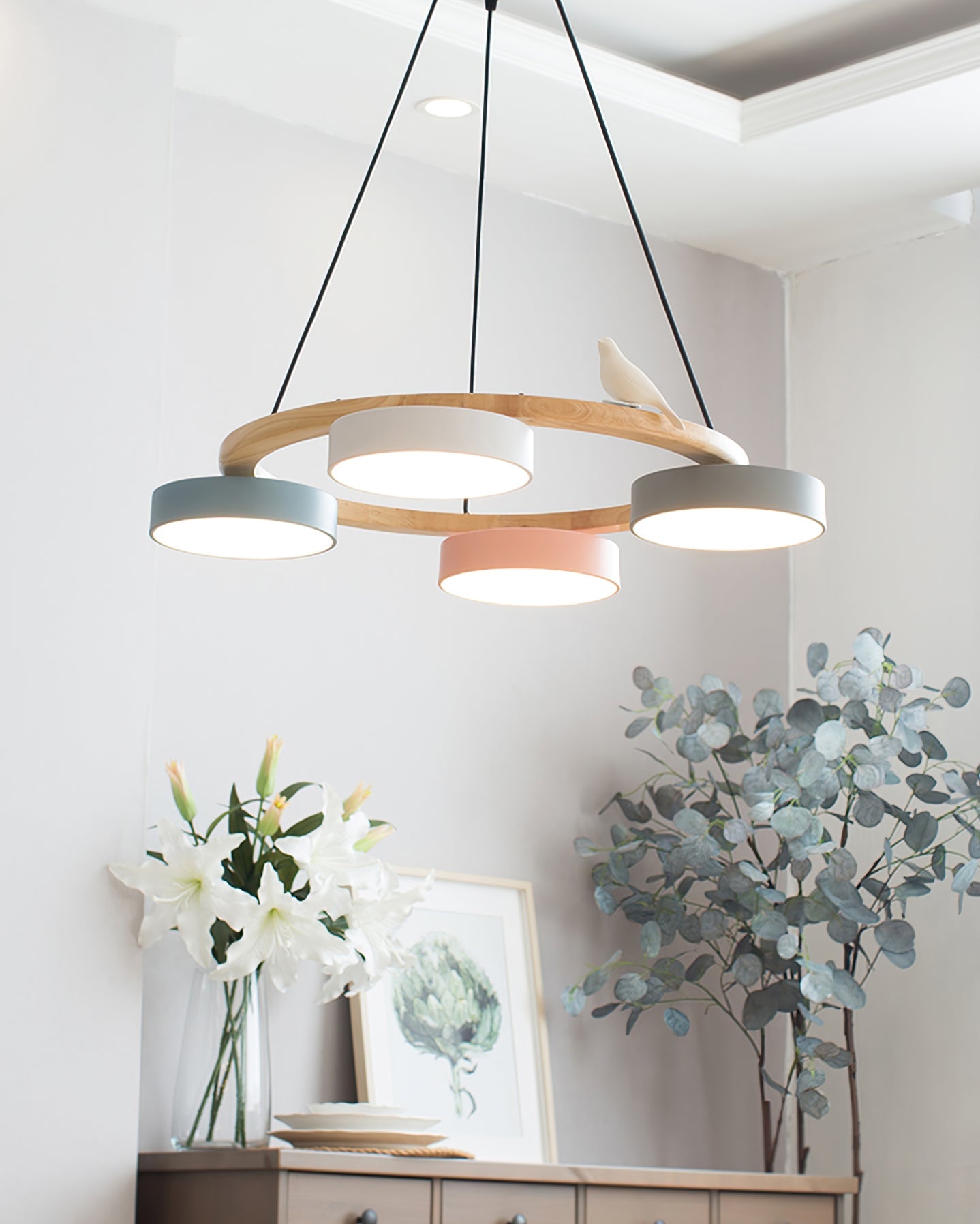 Radiancea - Elegante Ronde Vogelkroonluchter Met Warme Sfeerverlichting
