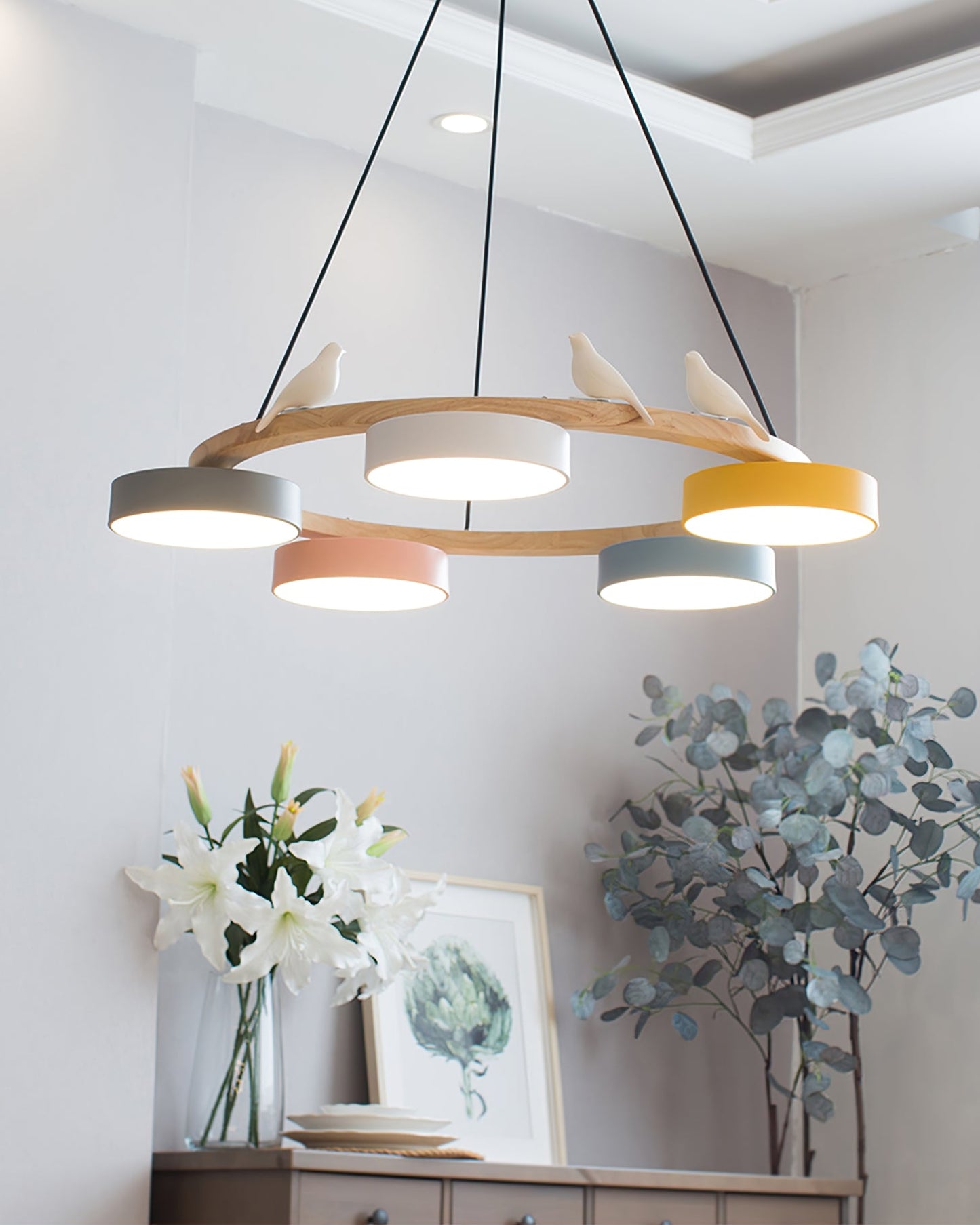 Radiancea - Elegante Ronde Vogelkroonluchter Met Warme Sfeerverlichting