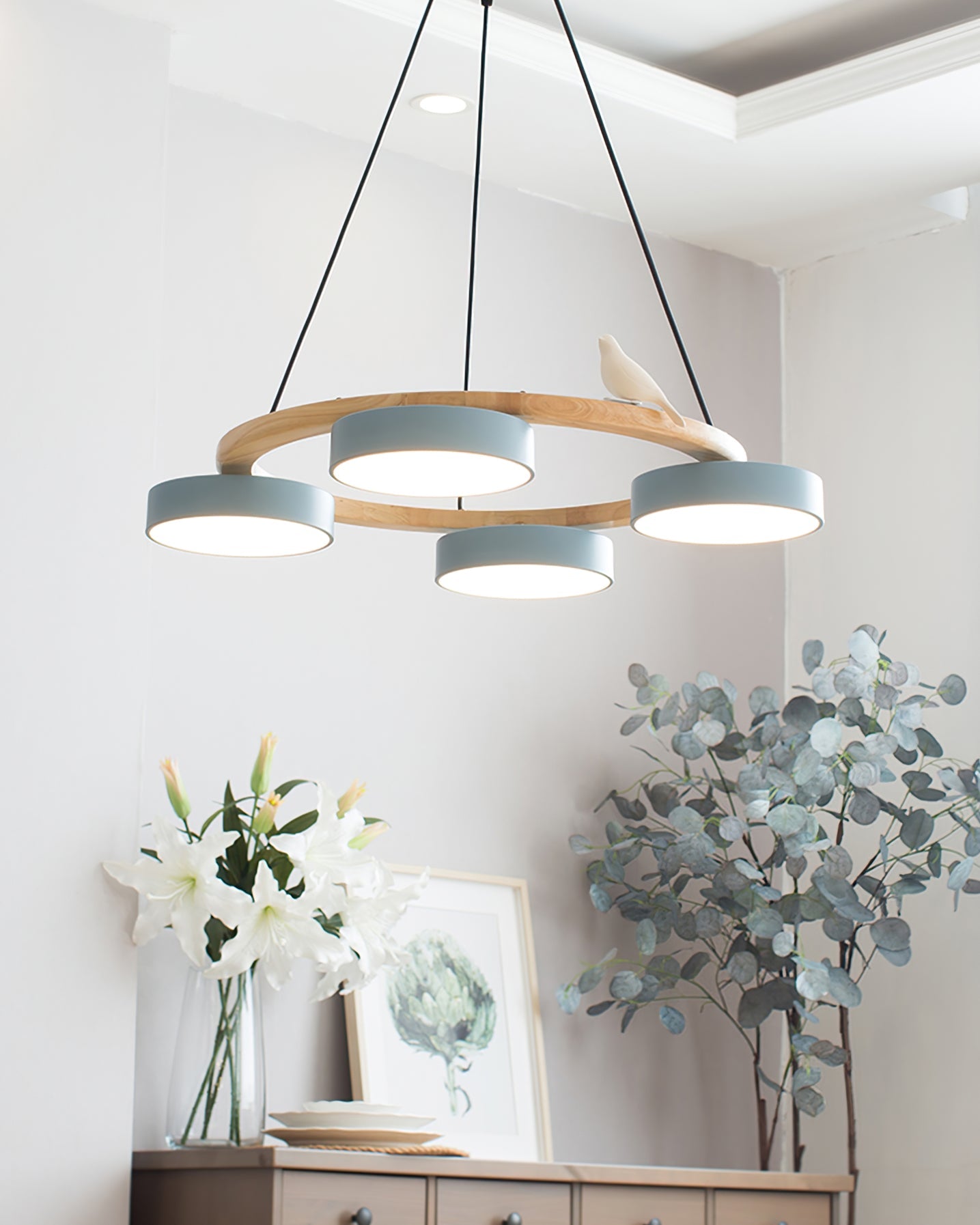 Radiancea - Elegante Ronde Vogelkroonluchter Met Warme Sfeerverlichting