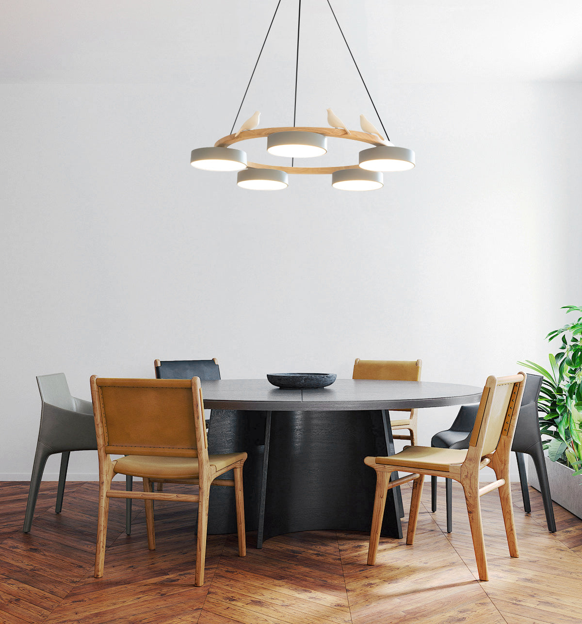 Radiancea - Elegante Ronde Vogelkroonluchter Met Warme Sfeerverlichting