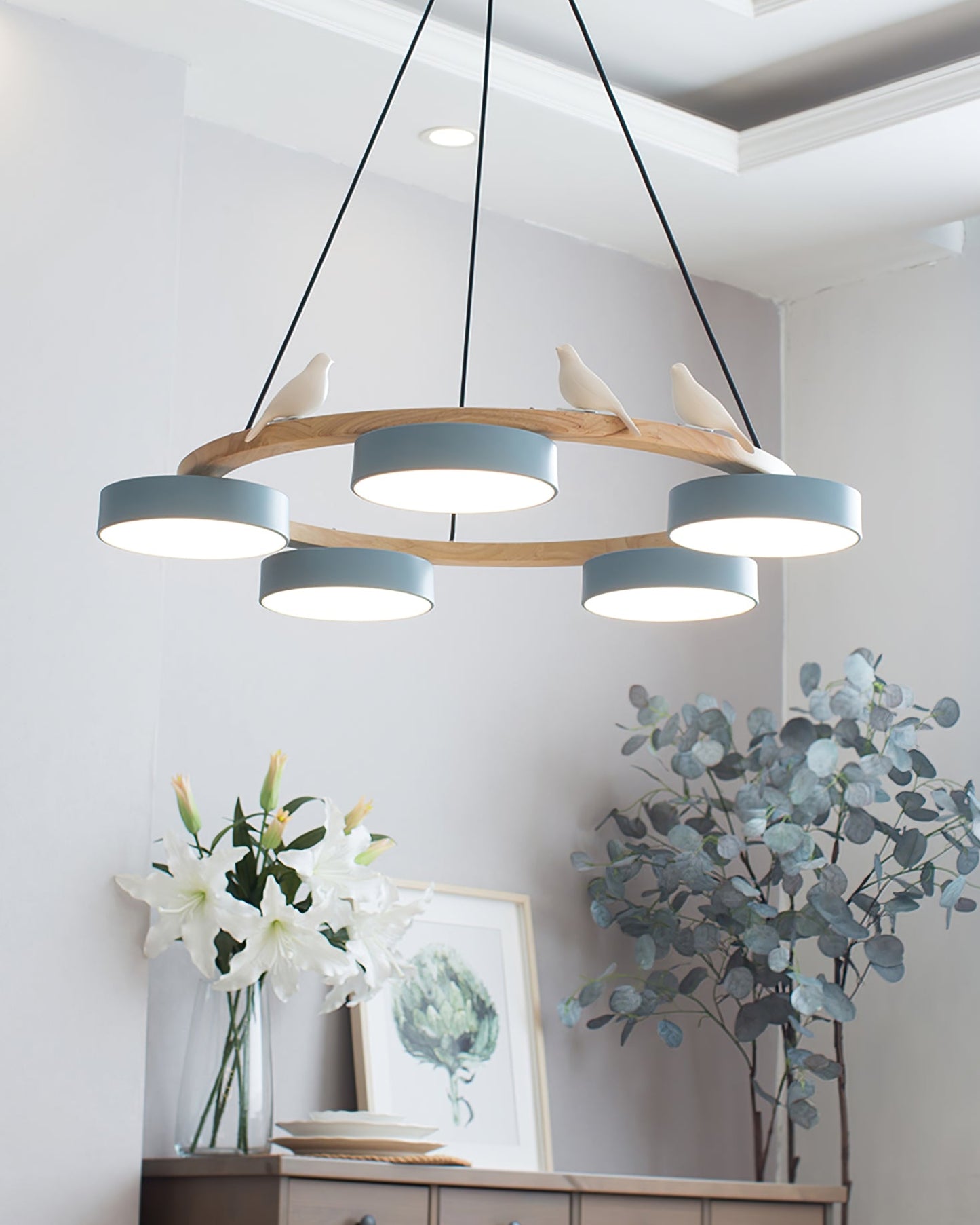 Radiancea - Elegante Ronde Vogelkroonluchter Met Warme Sfeerverlichting