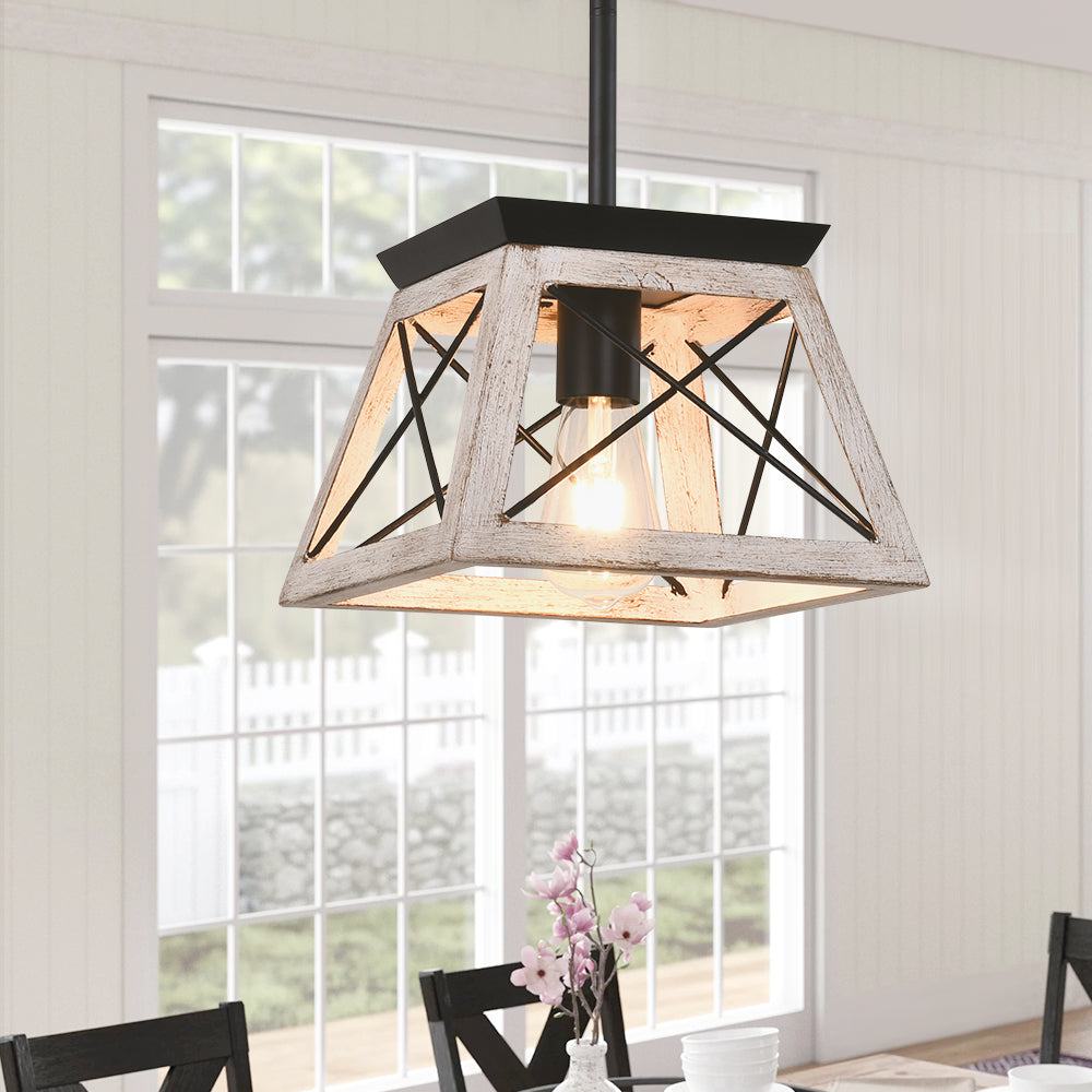 Kaelen – Vierkante Landelijke Hanglamp Met Één Lichtpunt