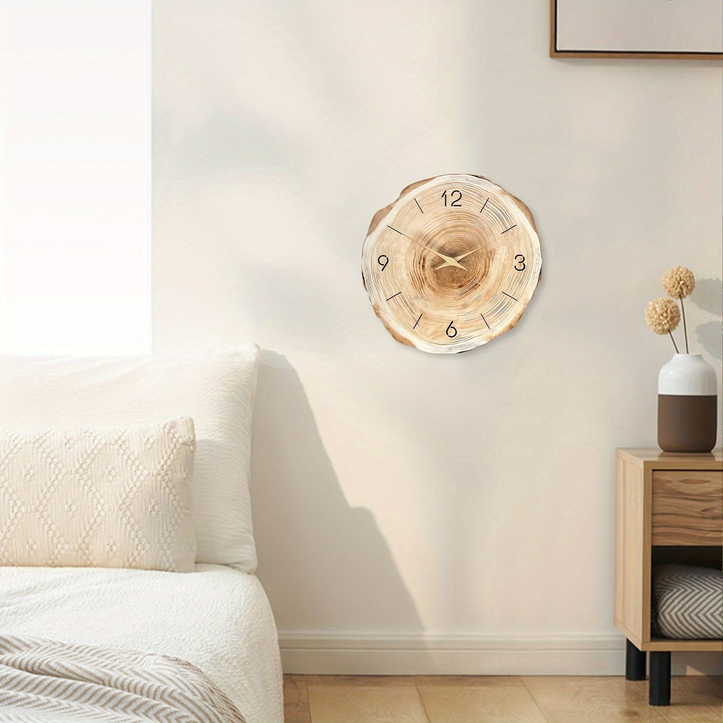 Arbor – Stille Houten Wandklok met Natuurlijke Textuur