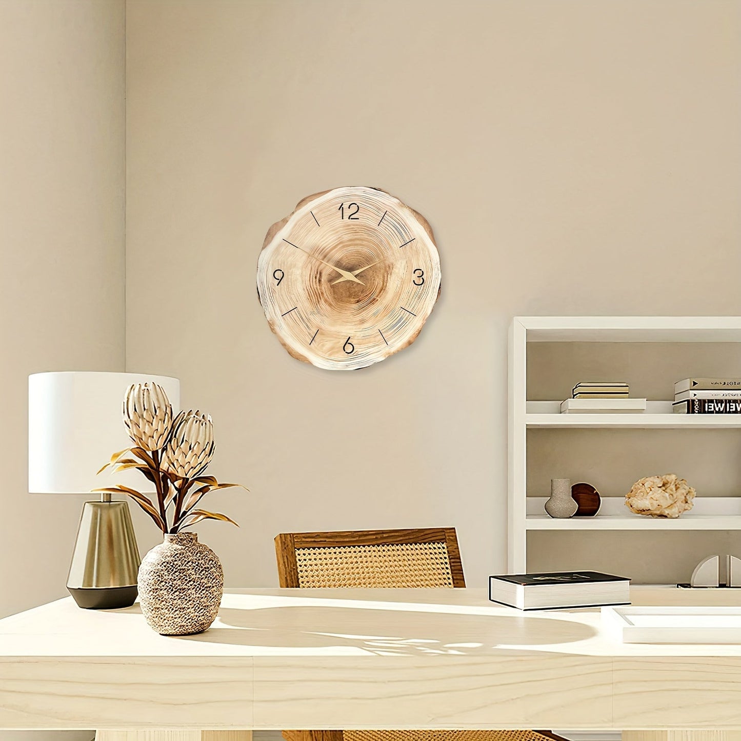 Arbor – Stille Houten Wandklok met Natuurlijke Textuur
