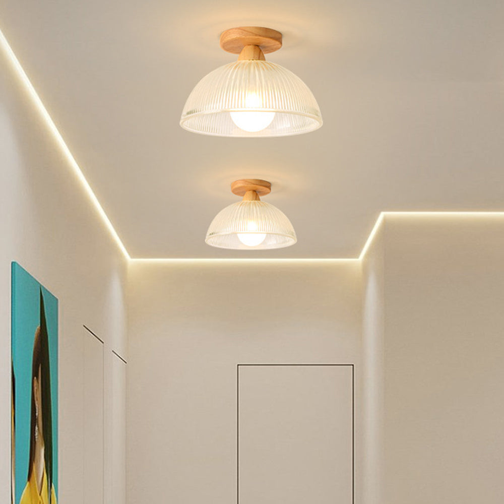 Solvia – Glas & Hout Plafondlamp