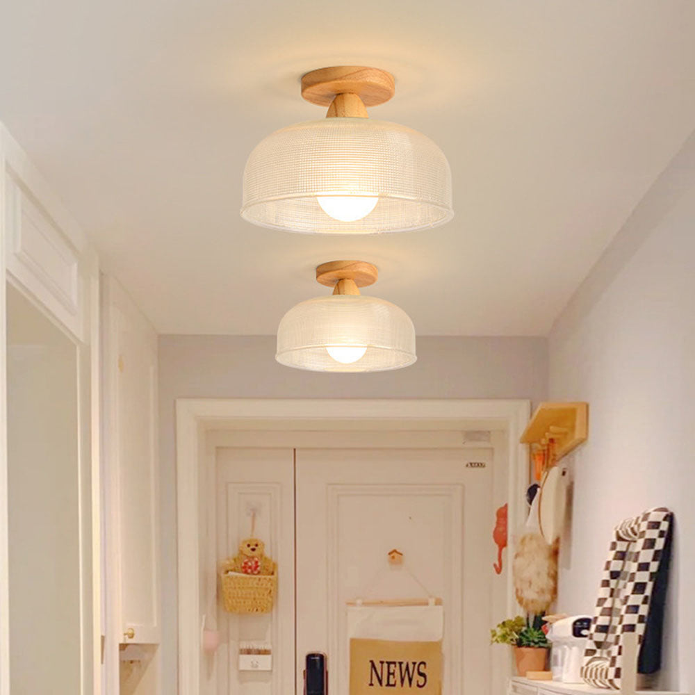 Solvia – Glas & Hout Plafondlamp