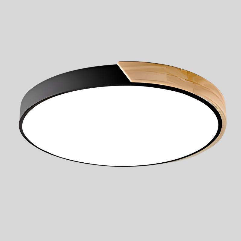 NestGLow - Moderne Scandinavische Houten Ronde Plafondlamp Voor Elegante Interieurs