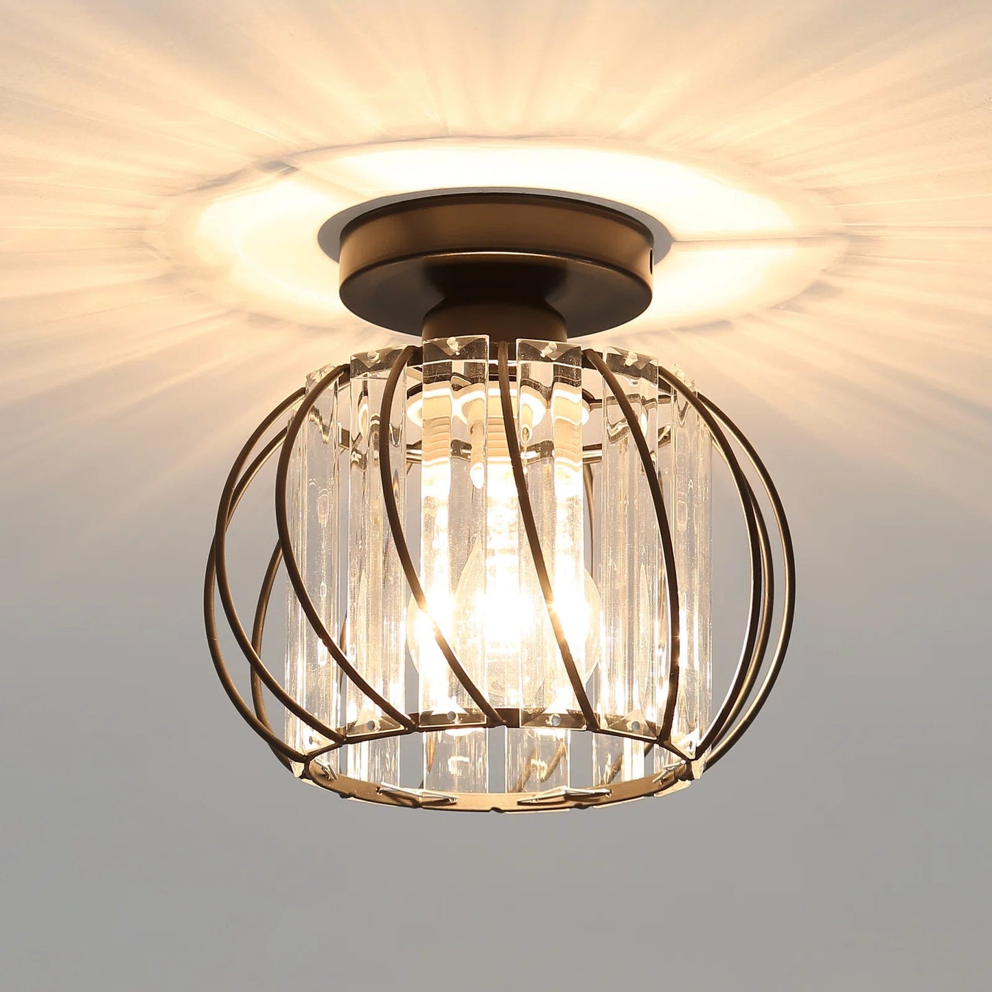 Decorra - Strakke Noordse Plafondlamp Met Helder Glas Voor Moderne Interieurs