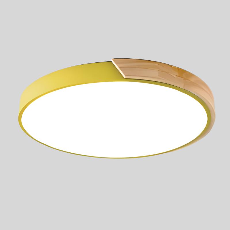 NestGLow - Moderne Scandinavische Houten Ronde Plafondlamp Voor Elegante Interieurs