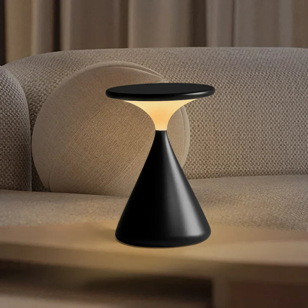 Amos – Draadloze LED Tafellamp (Zandloper Design, Dimbaar, Oplaadbaar)