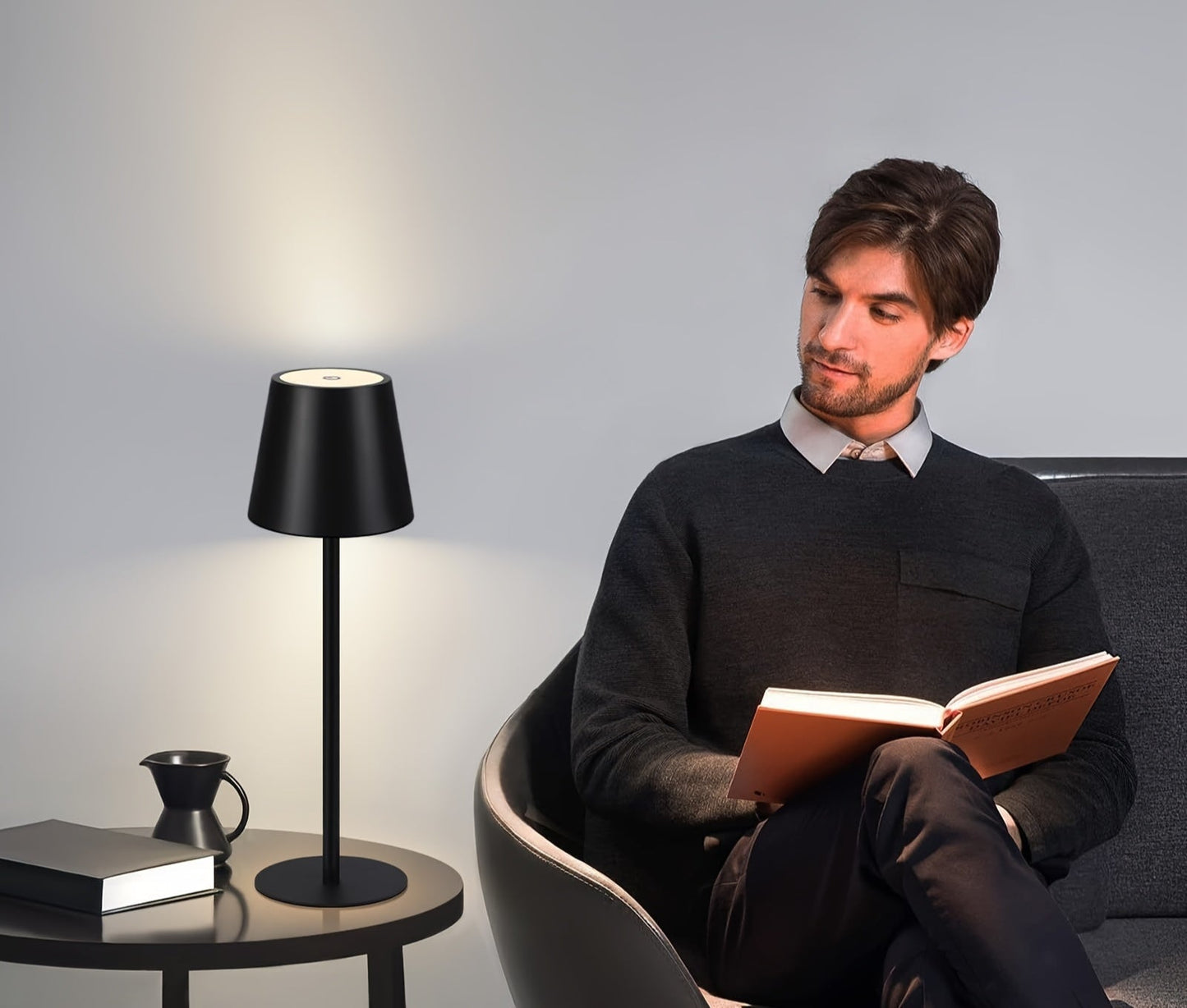 Seta – 2x Oplaadbare LED Tafellampen (Draadloos, Touch Control, USB Opladen)
