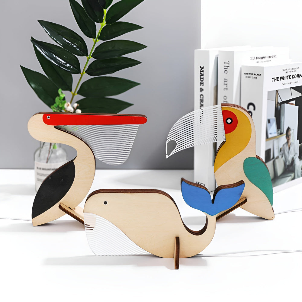 Luma – Houten Dieren LED Tafellamp (Kinderkamer Nachtlampje)