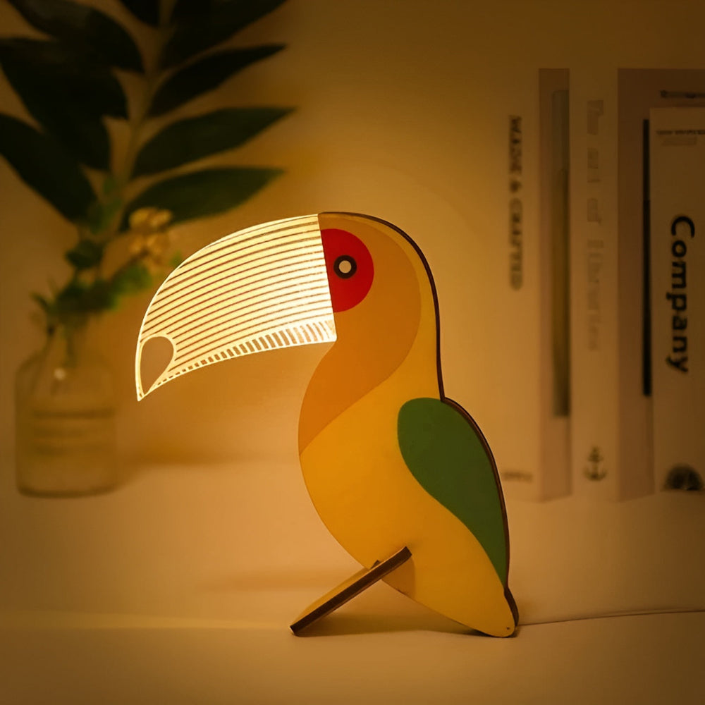 Luma – Houten Dieren LED Tafellamp (Kinderkamer Nachtlampje)
