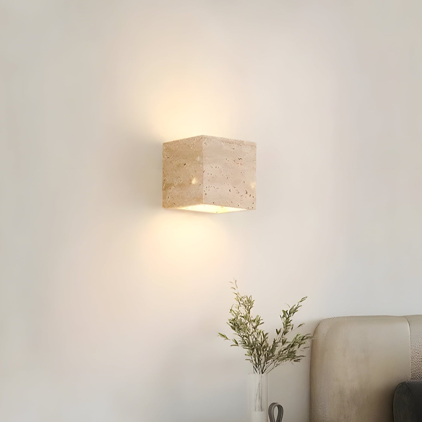Veyra – Travertin Minimalistische Buiten LED Wandlamp