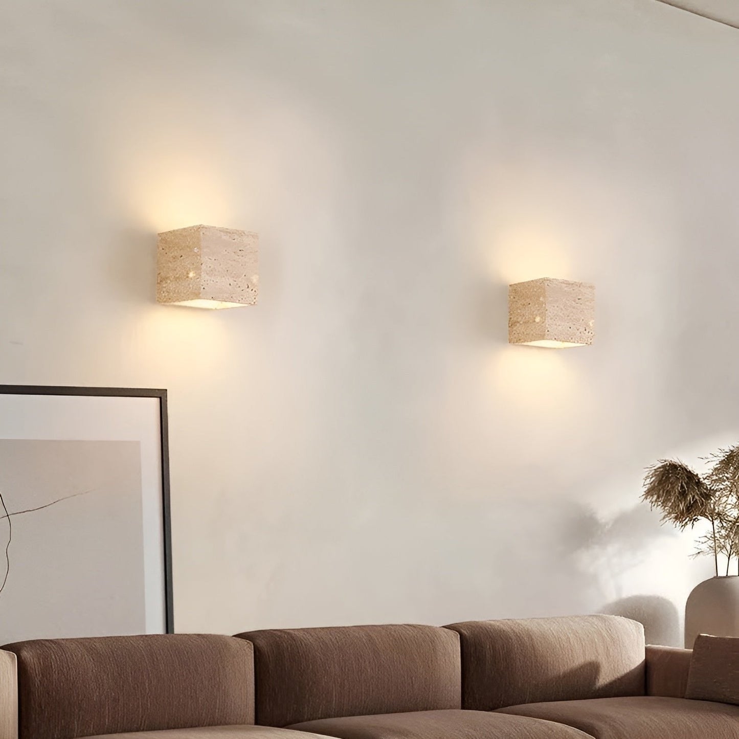 Veyra – Travertin Minimalistische Buiten LED Wandlamp
