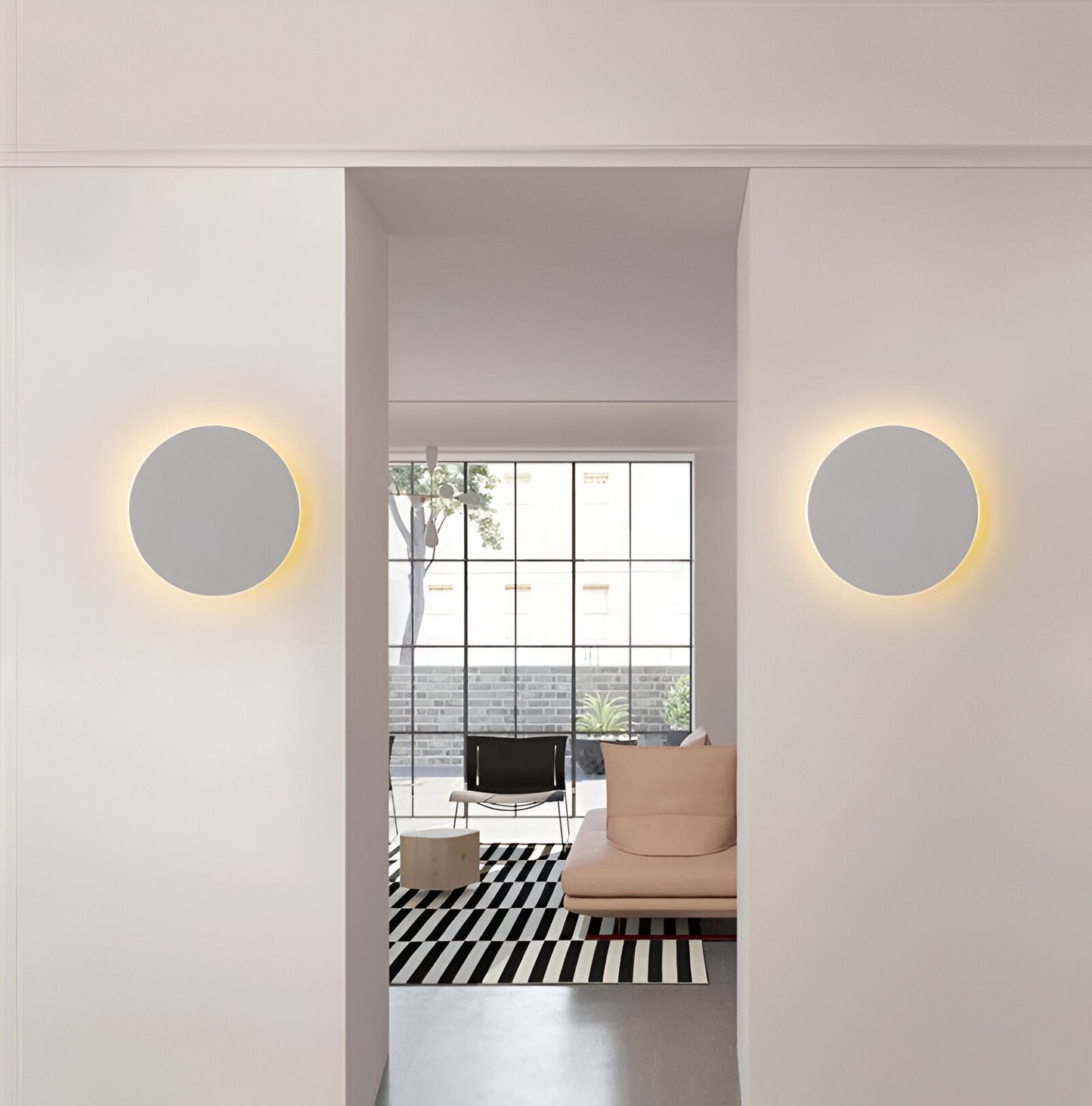 Lunor – Nordic Ronde LED Wandlamp met Bewegingssensor