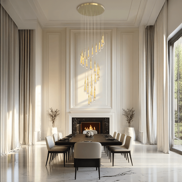 Bowlisca - Spiraalvormige Kristallen Kroonluchter Met Dimbaar Licht Voor Luxe Interieurs