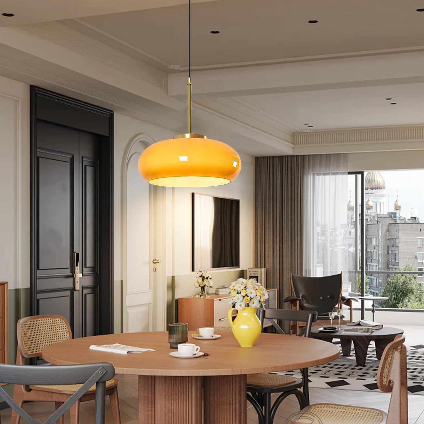 Zyra – Broodvorm Glazen Hanglamp (Moderne Eetkamerlamp)