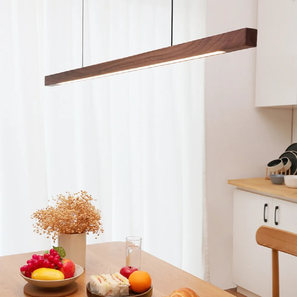 Villaura - Strakke Houten Strip Hanglamp Voor Stijlvolle Verlichting