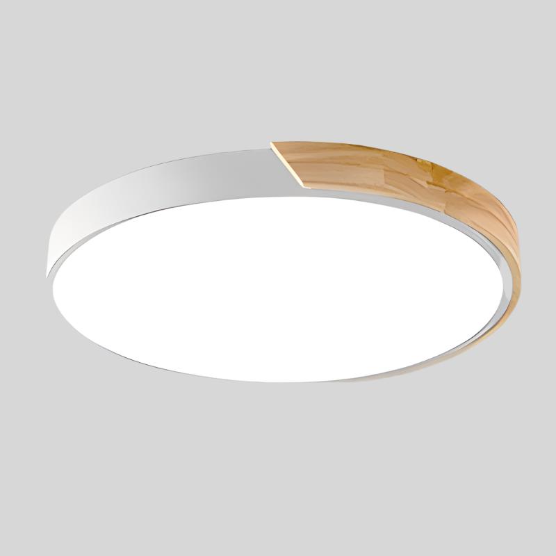 NestGLow - Moderne Scandinavische Houten Ronde Plafondlamp Voor Elegante Interieurs
