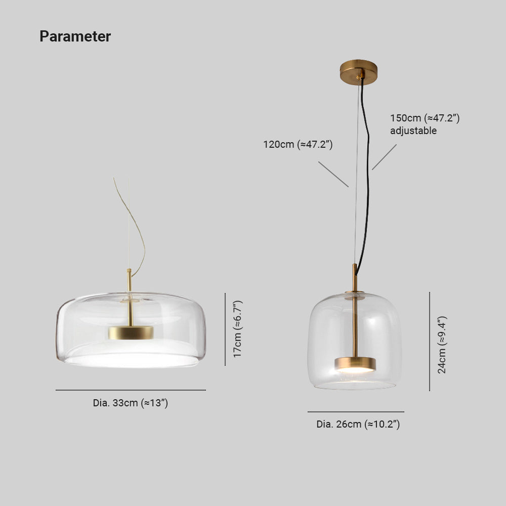 Framevia - AmberGlow Retro LED Hanglampen Goud Metaal Glas