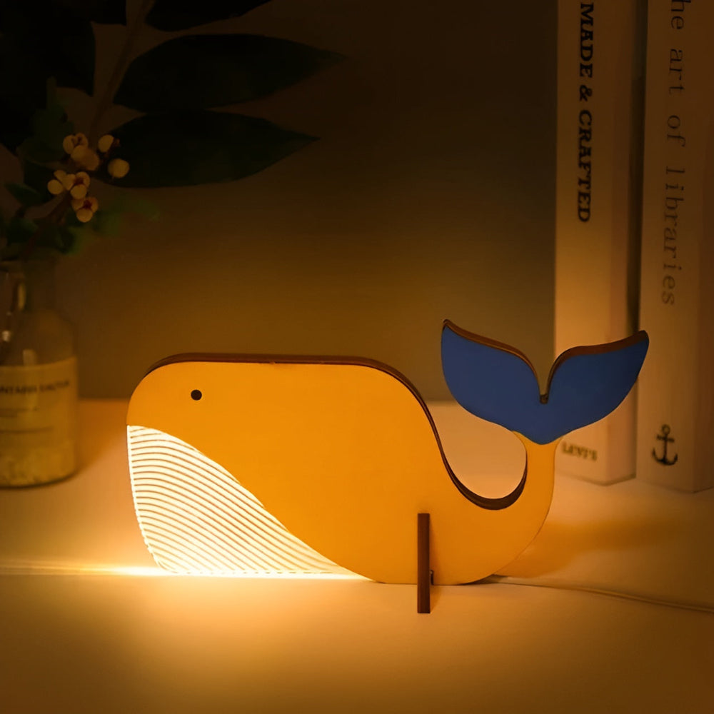 Luma – Houten Dieren LED Tafellamp (Kinderkamer Nachtlampje)