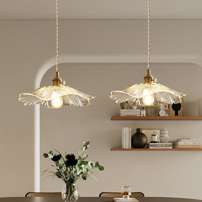 Flora – Bloemvormige Glazen Hanglamp (Plafondlamp, Artistiek Design, E27)