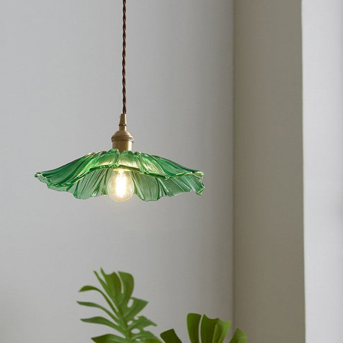 Flora – Bloemvormige Glazen Hanglamp (Plafondlamp, Artistiek Design, E27)