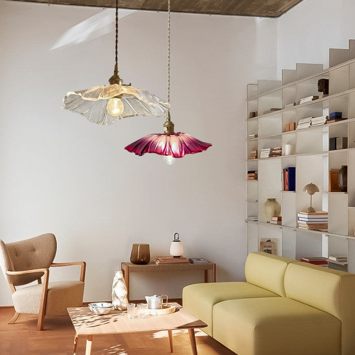 Flora – Bloemvormige Glazen Hanglamp (Plafondlamp, Artistiek Design, E27)