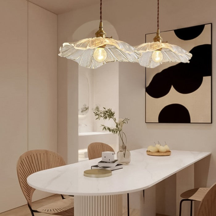 Flora – Bloemvormige Glazen Hanglamp (Plafondlamp, Artistiek Design, E27)