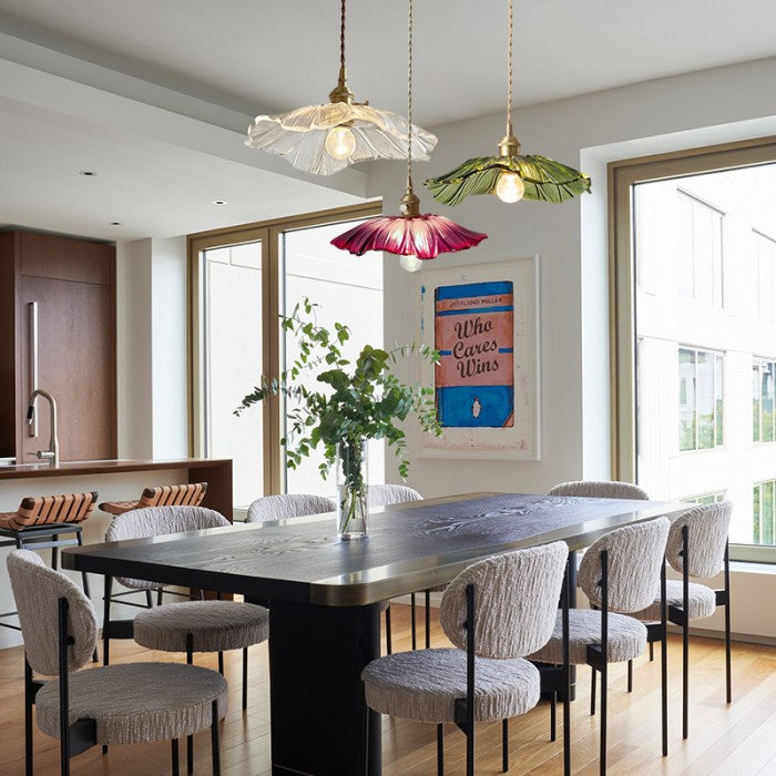 Flora – Bloemvormige Glazen Hanglamp (Plafondlamp, Artistiek Design, E27)