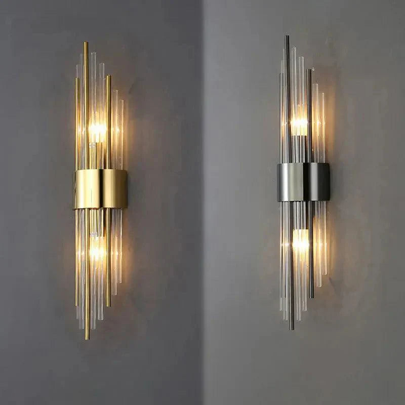 Auro – Moderne Kristallen Wandlamp (Roestvrijstaal, Goud & LED)