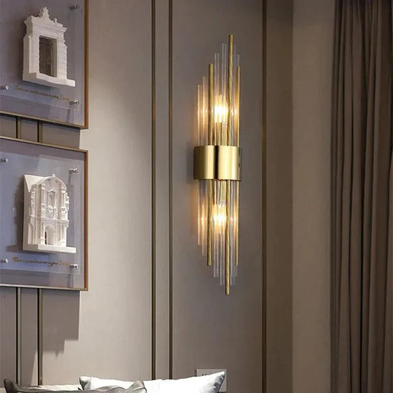 Auro – Moderne Kristallen Wandlamp (Roestvrijstaal, Goud & LED)