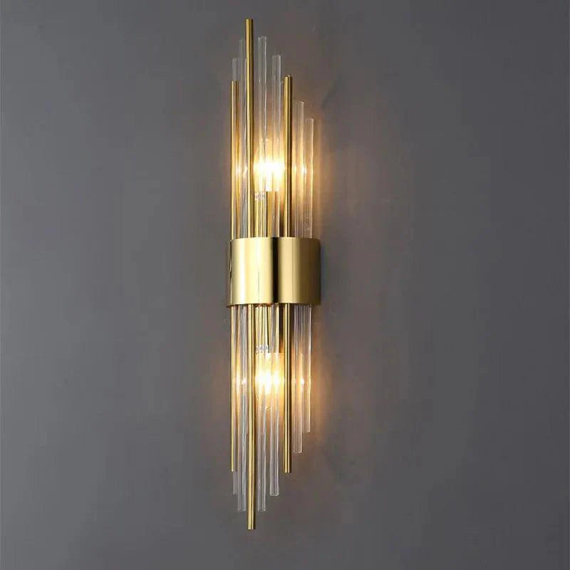 Auro – Moderne Kristallen Wandlamp (Roestvrijstaal, Goud & LED)